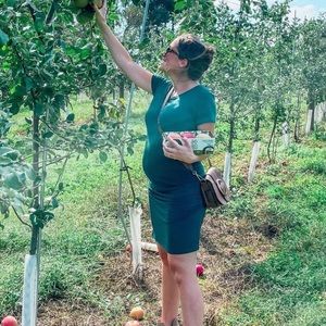 Women's Short Sleeve Maternity Dress Ruched